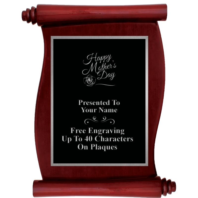 9.5X12 ROSEWOOD SCROLL PLQ SV