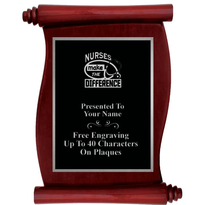 9.5X12 ROSEWOOD SCROLL PLQ SV