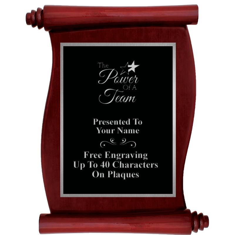 9.5X12 ROSEWOOD SCROLL PLQ SV