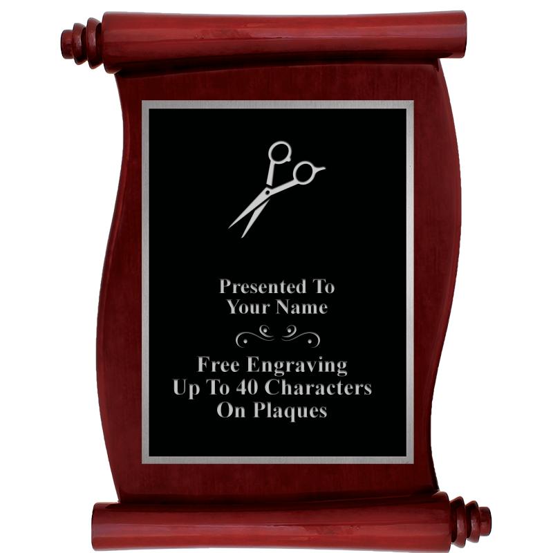 9.5X12 ROSEWOOD SCROLL PLQ SV