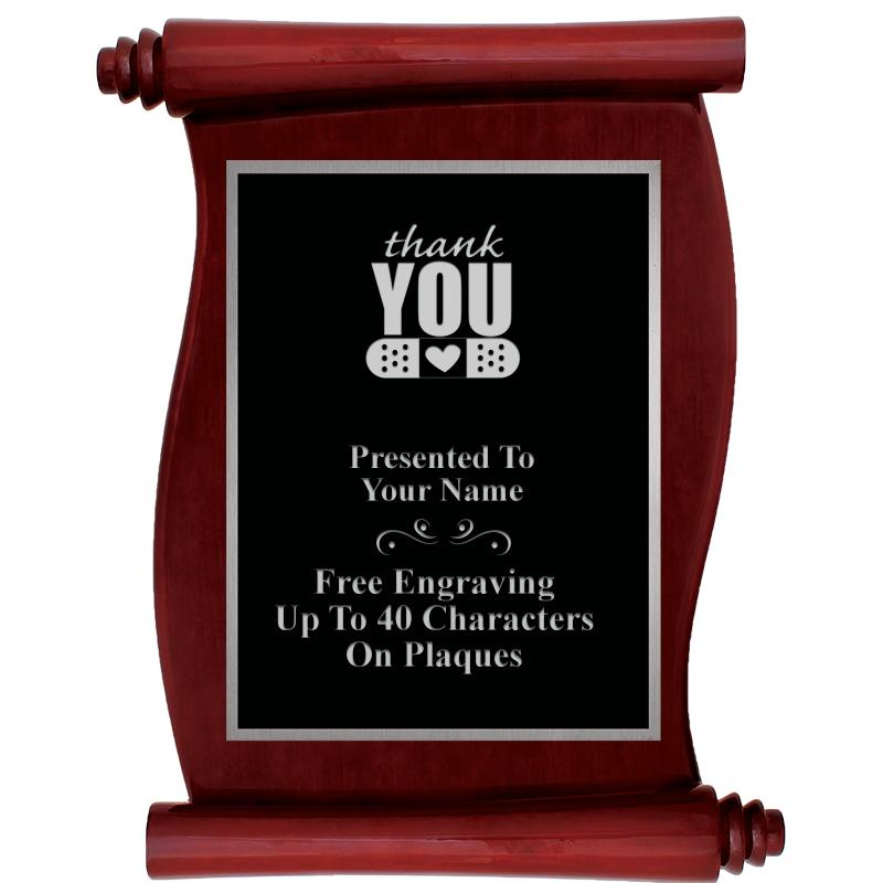 9.5X12 ROSEWOOD SCROLL PLQ SV