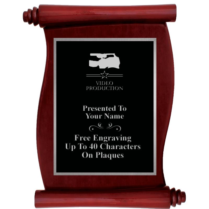 9.5X12 ROSEWOOD SCROLL PLQ SV