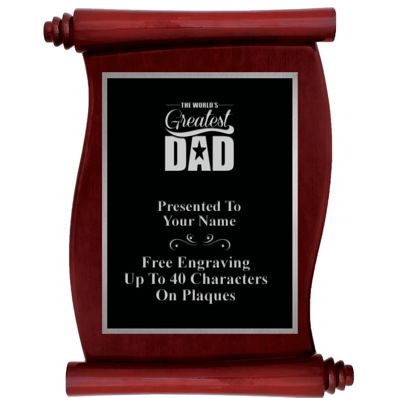 9.5X12 ROSEWOOD SCROLL PLQ SV