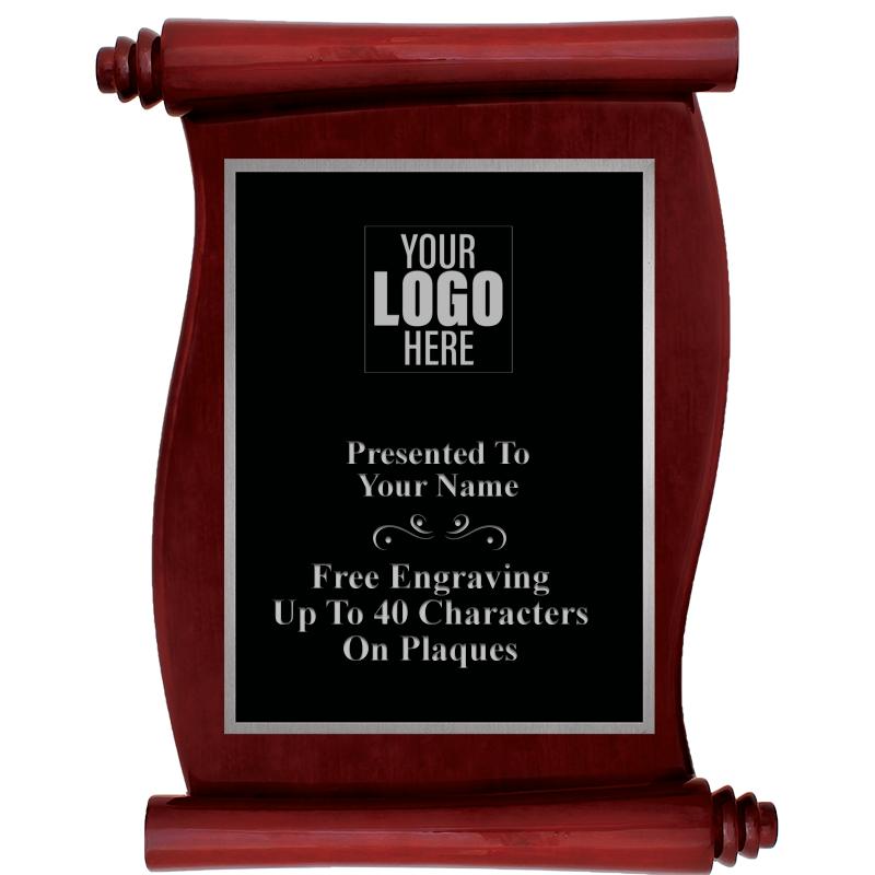 9.5X12 ROSEWOOD SCROLL PLQ SV