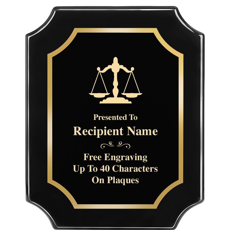 8"X10" SCALLOPED EBONY PLAQUE