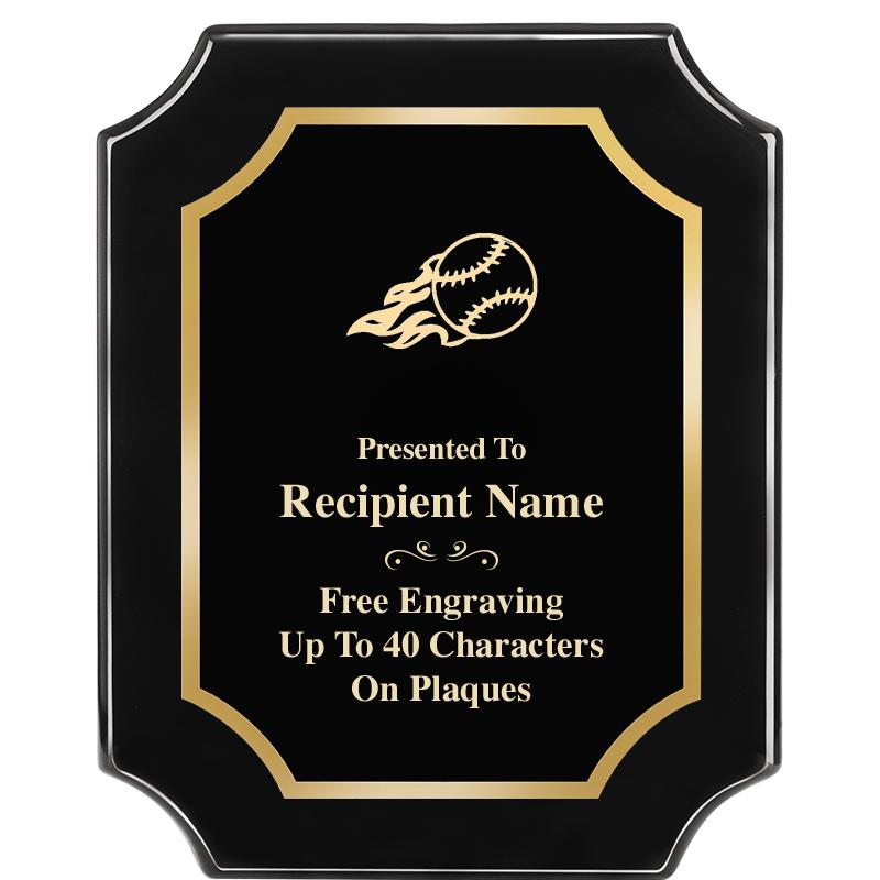 8"X10" SCALLOPED EBONY PLAQUE