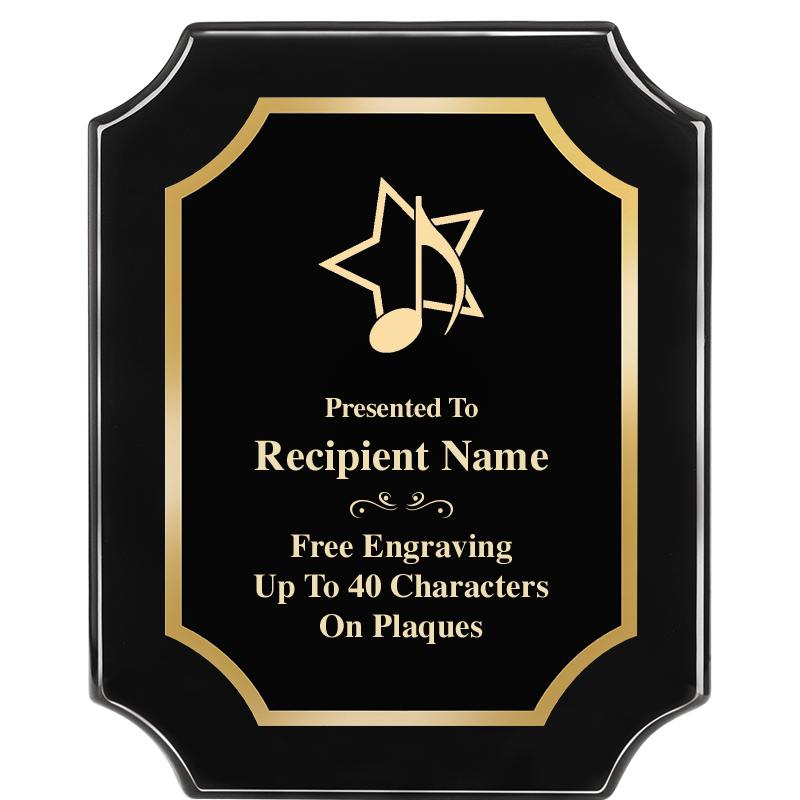 8"X10" SCALLOPED EBONY PLAQUE