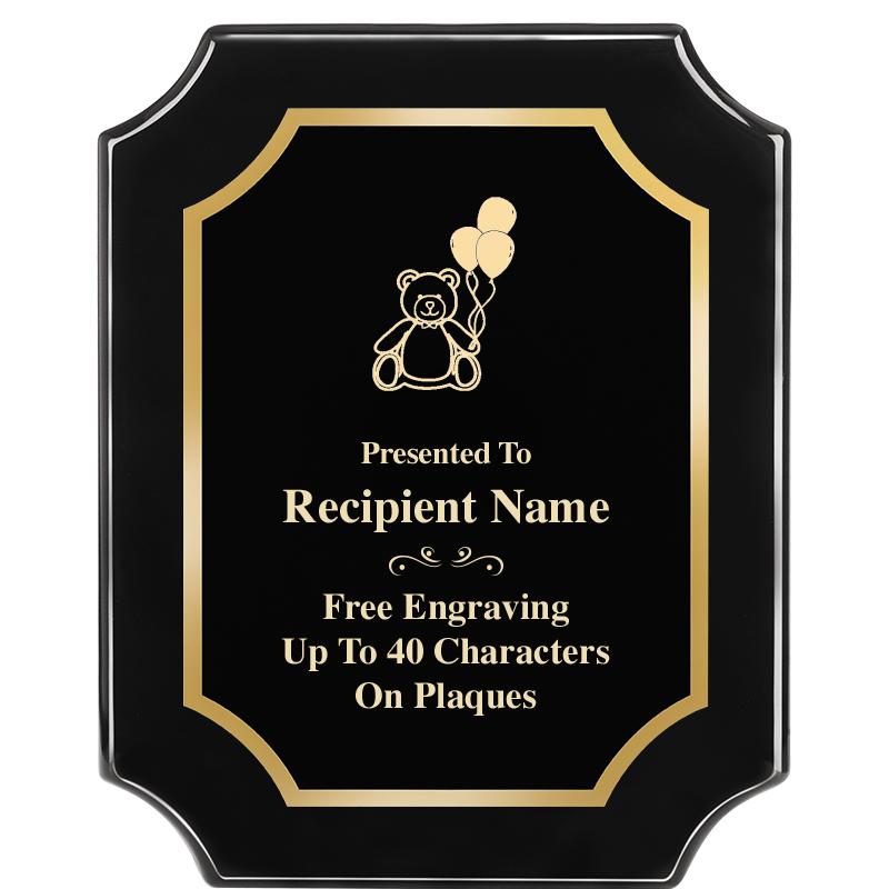 8"X10" SCALLOPED EBONY PLAQUE