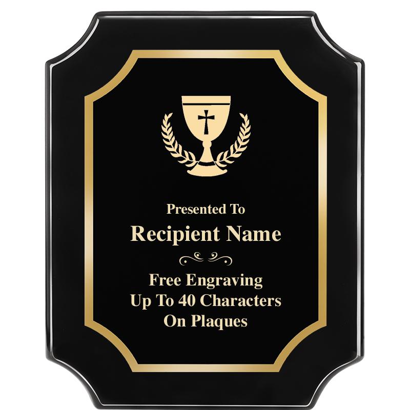 8"X10" SCALLOPED EBONY PLAQUE