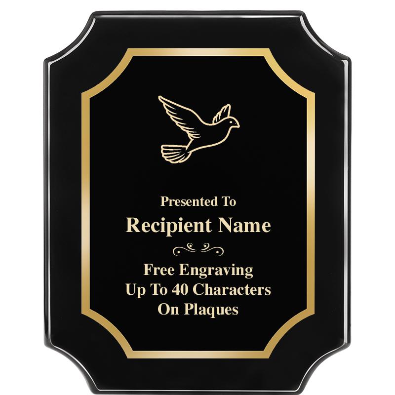 8"X10" SCALLOPED EBONY PLAQUE