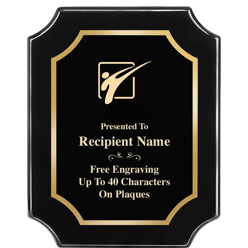 8"X10" SCALLOPED EBONY PLAQUE