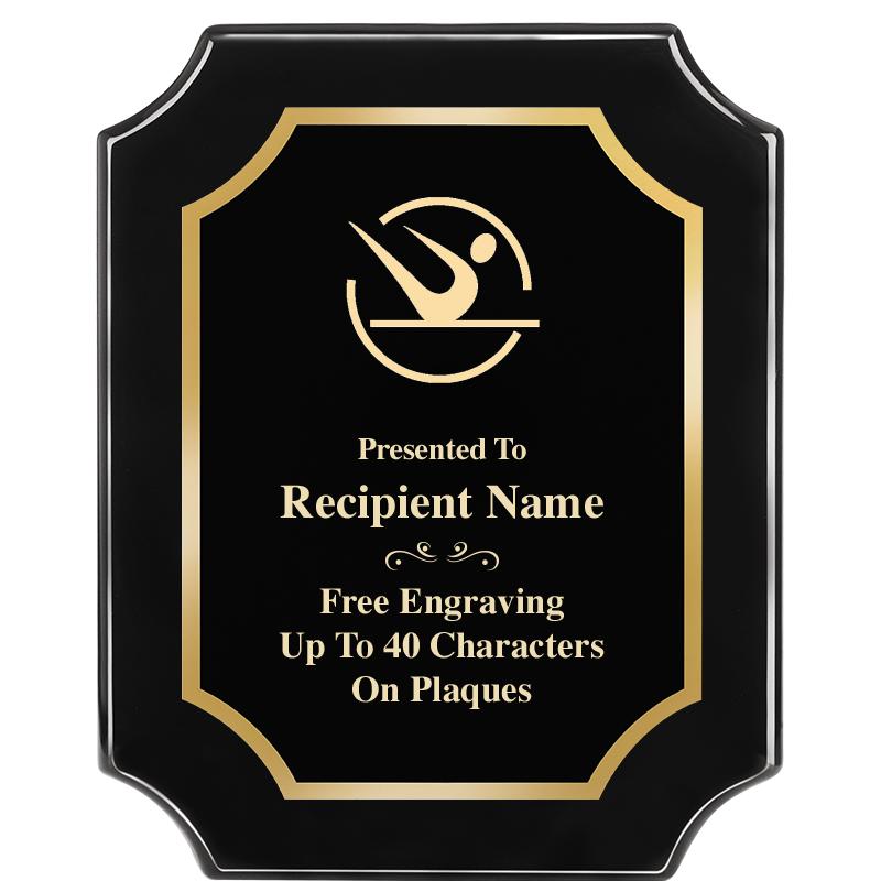 8"X10" SCALLOPED EBONY PLAQUE