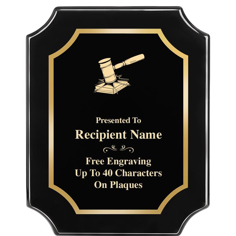 8"X10" SCALLOPED EBONY PLAQUE