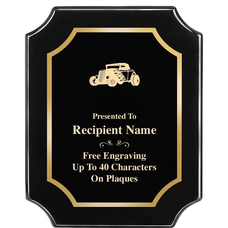 8"X10" SCALLOPED EBONY PLAQUE