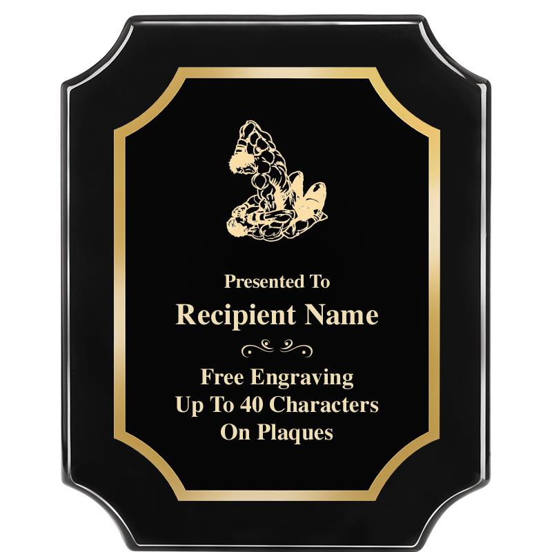 8"X10" SCALLOPED EBONY PLAQUE