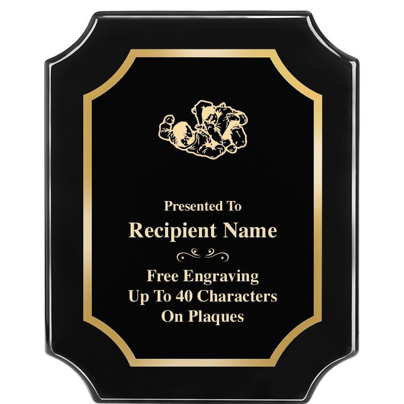 8"X10" SCALLOPED EBONY PLAQUE