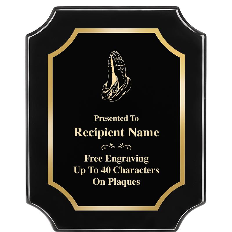 8"X10" SCALLOPED EBONY PLAQUE