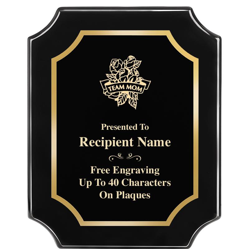 8"X10" SCALLOPED EBONY PLAQUE