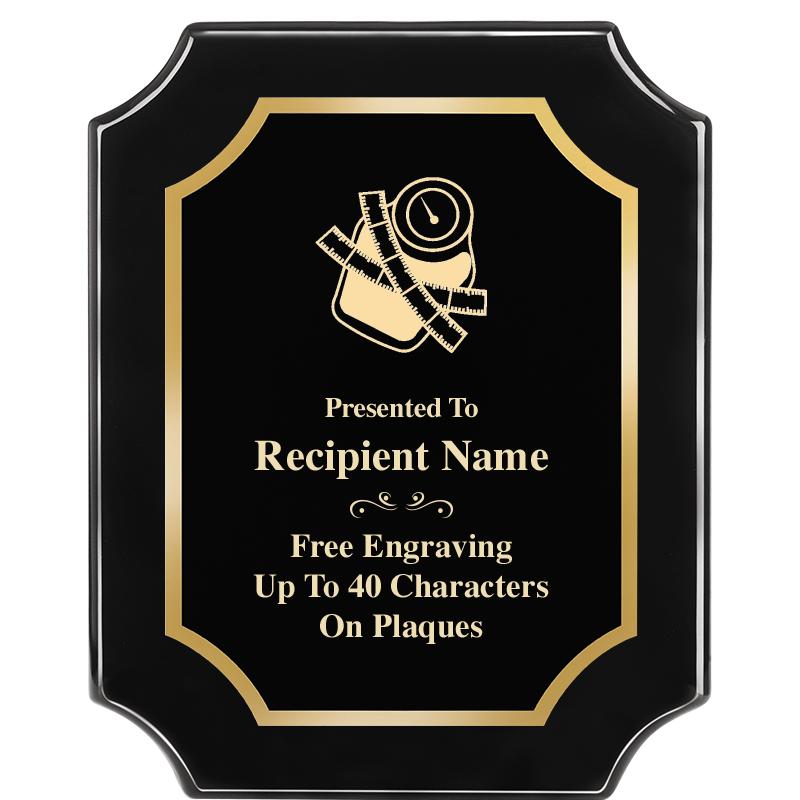 8"X10" SCALLOPED EBONY PLAQUE