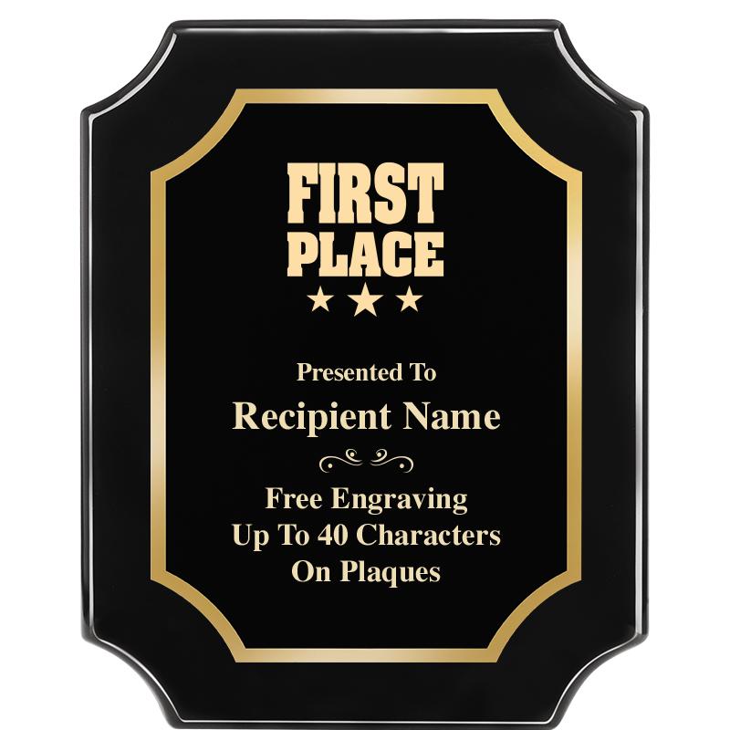 8"X10" SCALLOPED EBONY PLAQUE