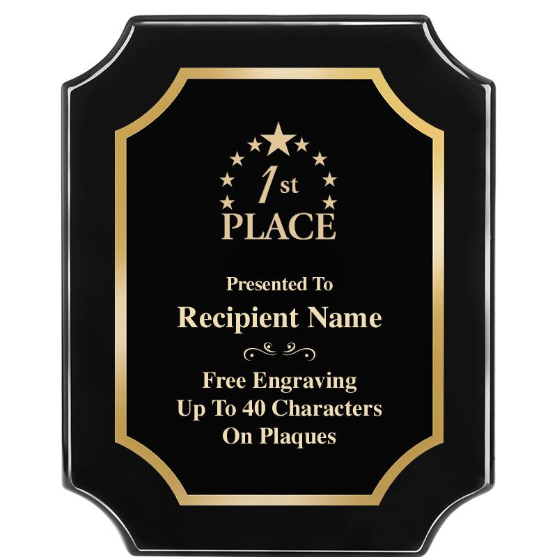 8"X10" SCALLOPED EBONY PLAQUE