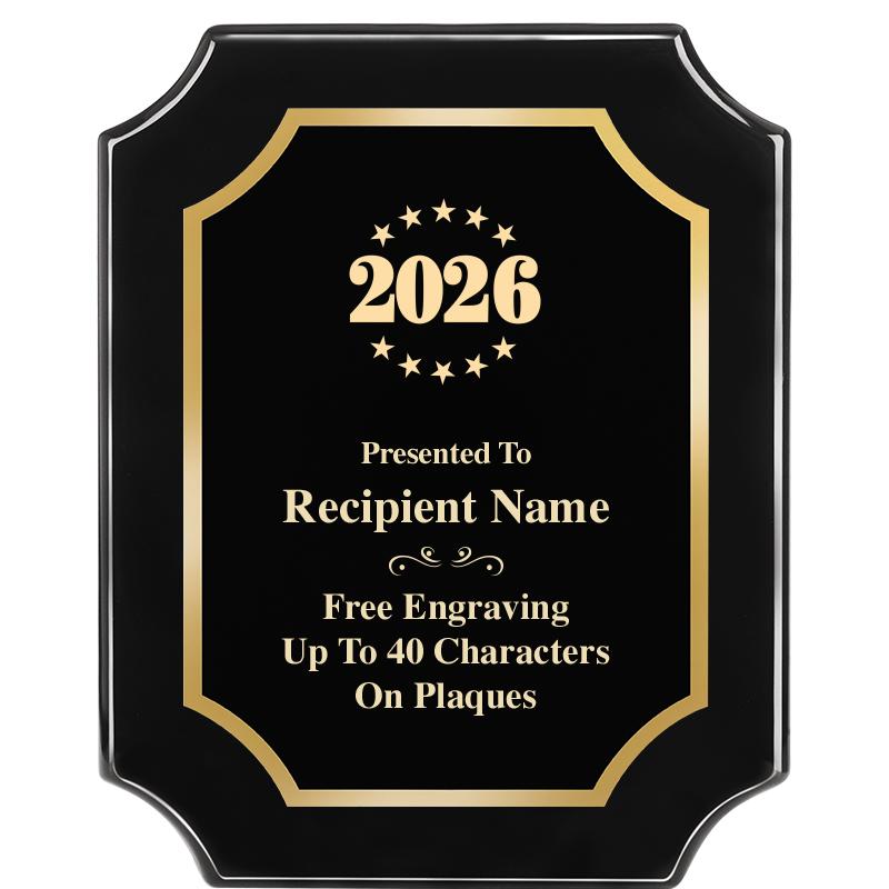 8"X10" SCALLOPED EBONY PLAQUE