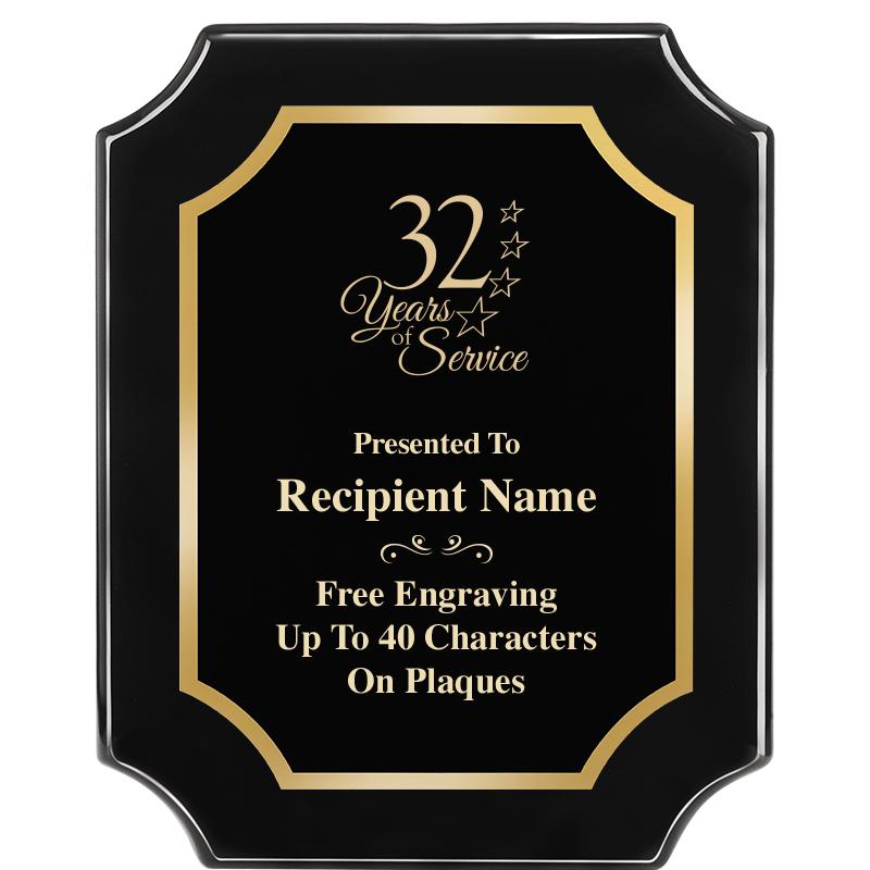 8"X10" SCALLOPED EBONY PLAQUE