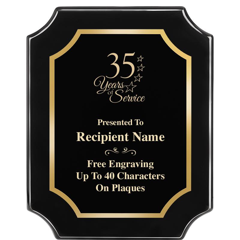 8"X10" SCALLOPED EBONY PLAQUE