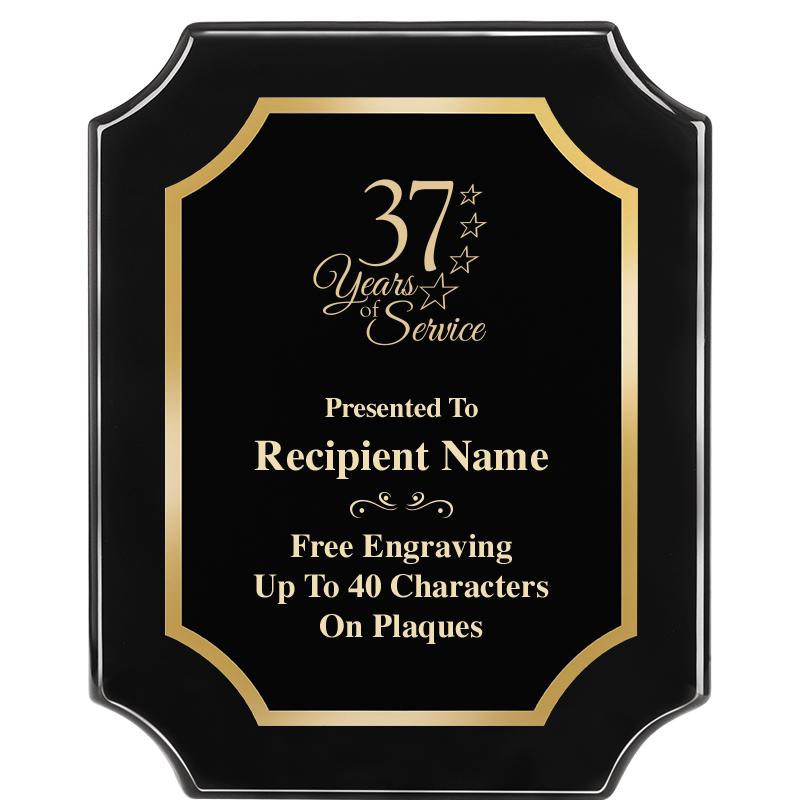 8"X10" SCALLOPED EBONY PLAQUE