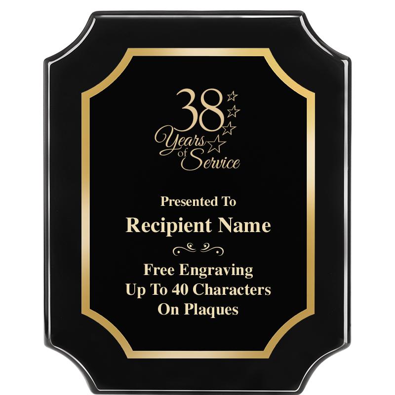 8"X10" SCALLOPED EBONY PLAQUE