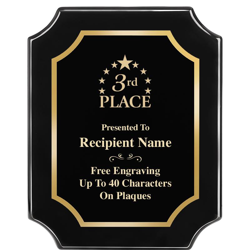 8"X10" SCALLOPED EBONY PLAQUE