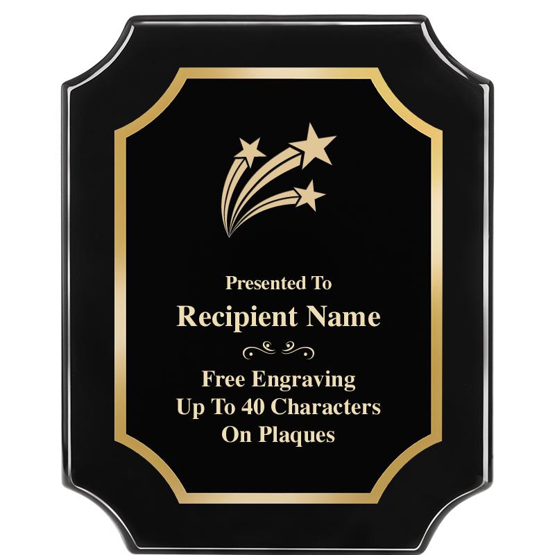 8"X10" SCALLOPED EBONY PLAQUE