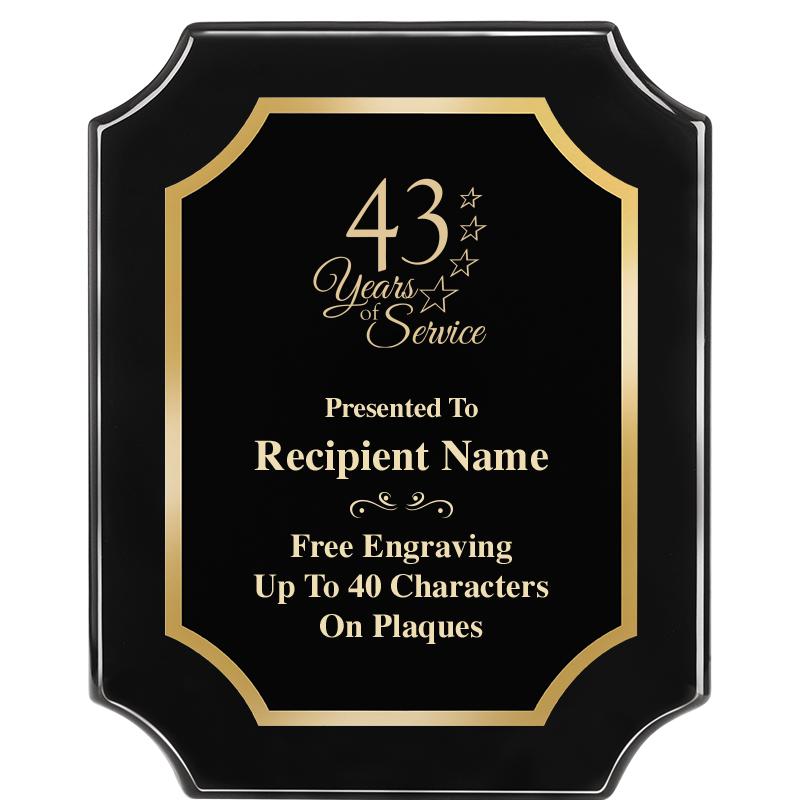 8"X10" SCALLOPED EBONY PLAQUE