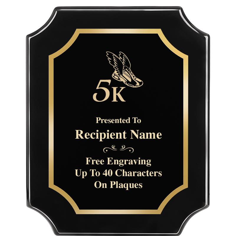 8"X10" SCALLOPED EBONY PLAQUE