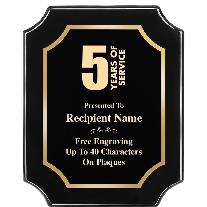 8"X10" SCALLOPED EBONY PLAQUE