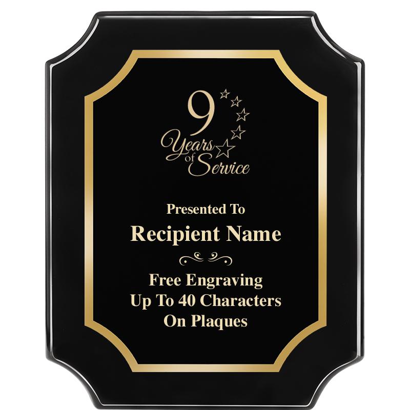 8"X10" SCALLOPED EBONY PLAQUE