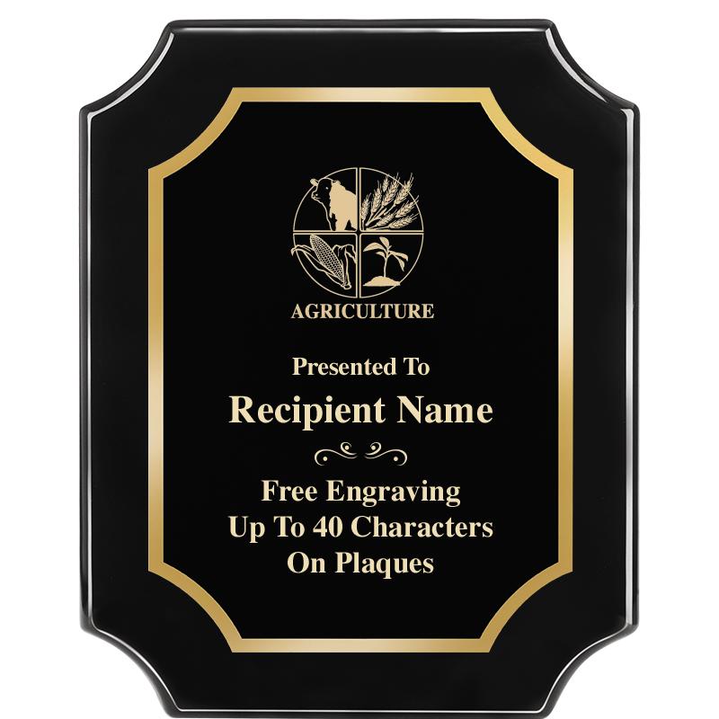 8"X10" SCALLOPED EBONY PLAQUE