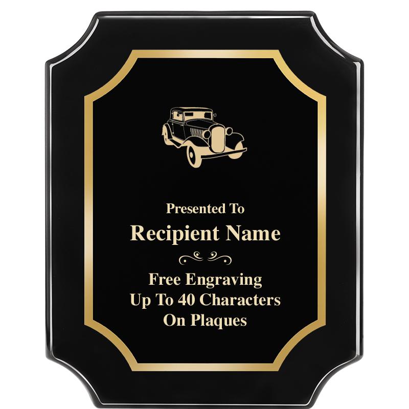 8"X10" SCALLOPED EBONY PLAQUE