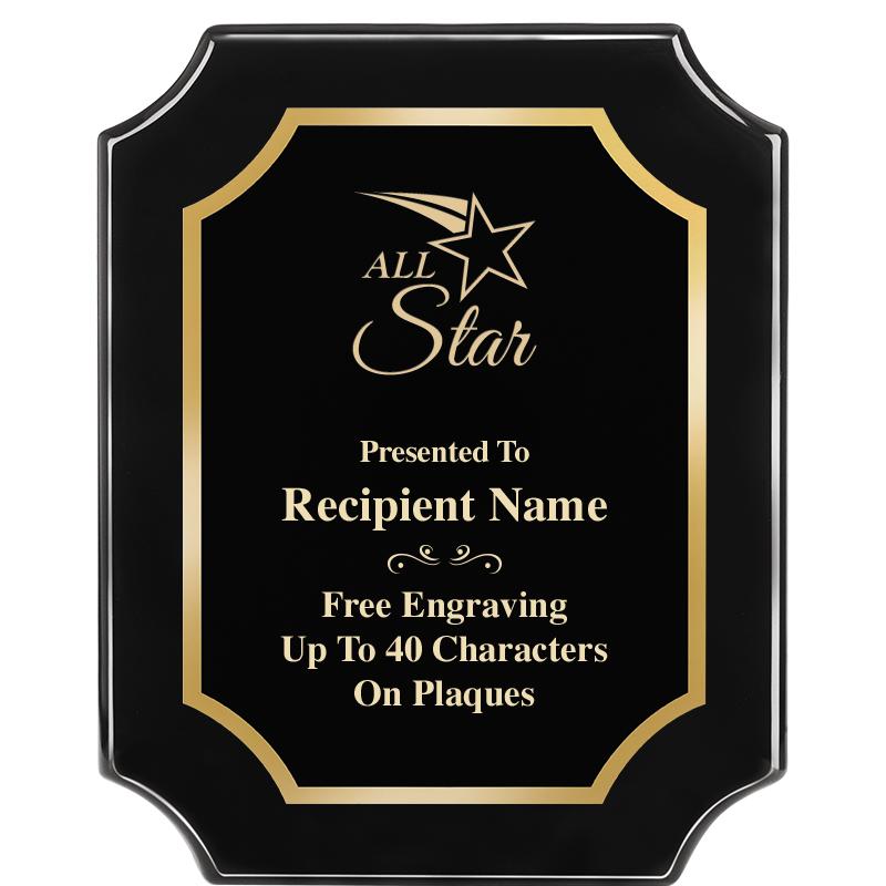 8"X10" SCALLOPED EBONY PLAQUE