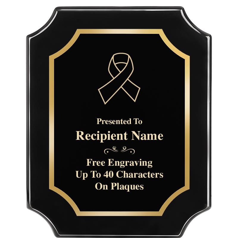 8"X10" SCALLOPED EBONY PLAQUE