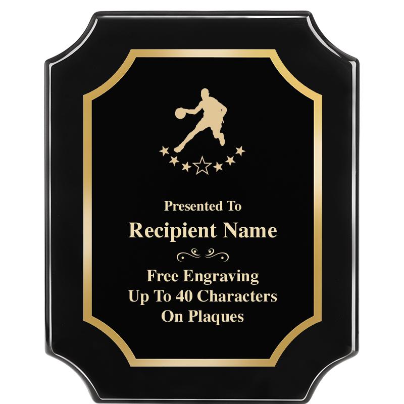 8"X10" SCALLOPED EBONY PLAQUE