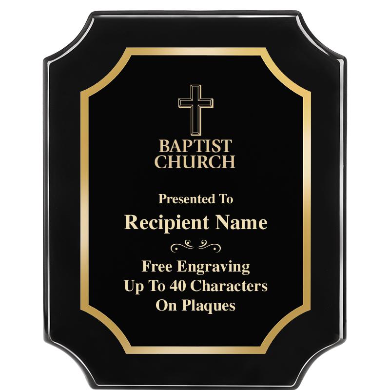 8"X10" SCALLOPED EBONY PLAQUE