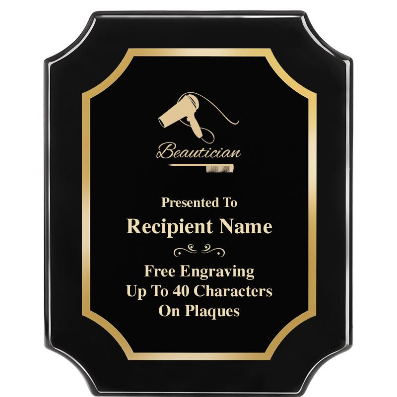 8"X10" SCALLOPED EBONY PLAQUE