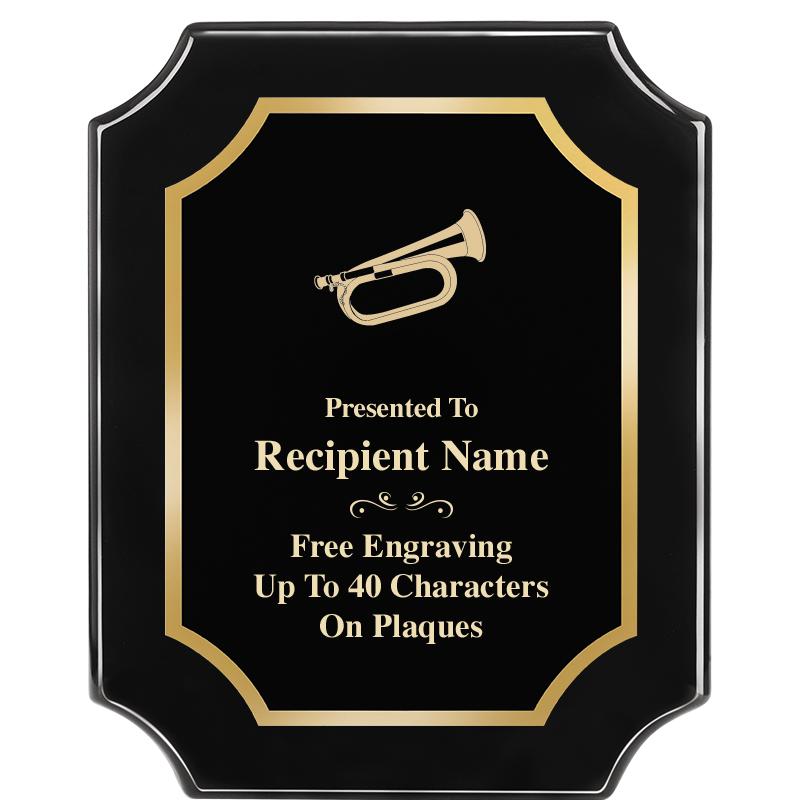 8"X10" SCALLOPED EBONY PLAQUE