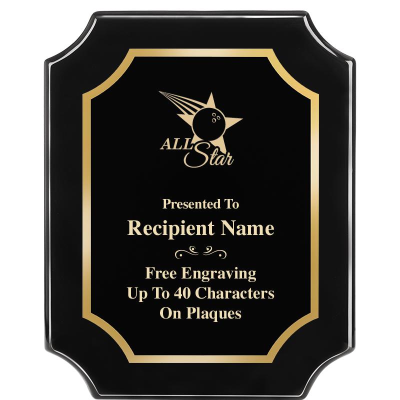 8"X10" SCALLOPED EBONY PLAQUE