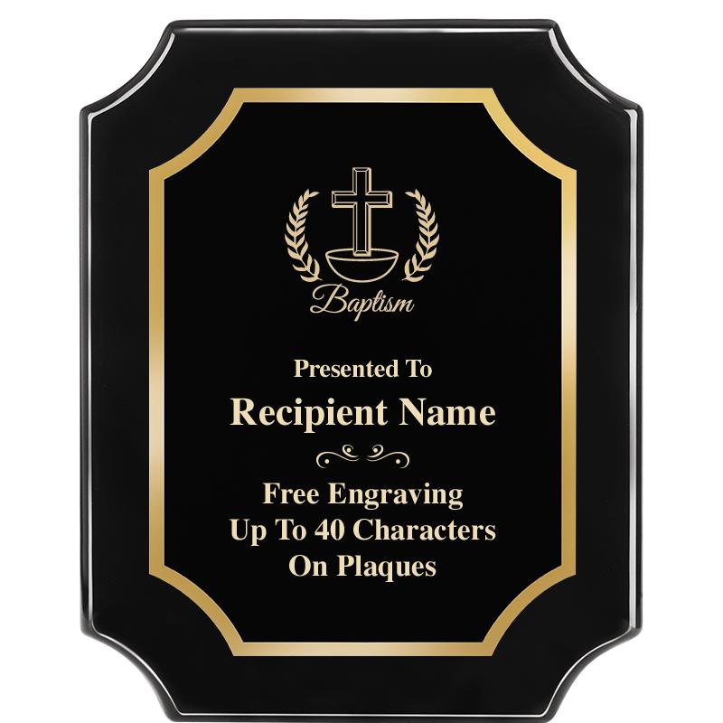 8"X10" SCALLOPED EBONY PLAQUE