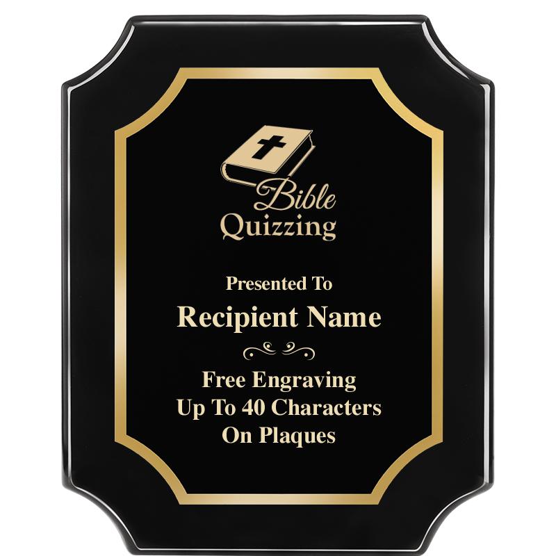 8"X10" SCALLOPED EBONY PLAQUE