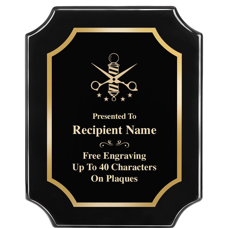 8"X10" SCALLOPED EBONY PLAQUE