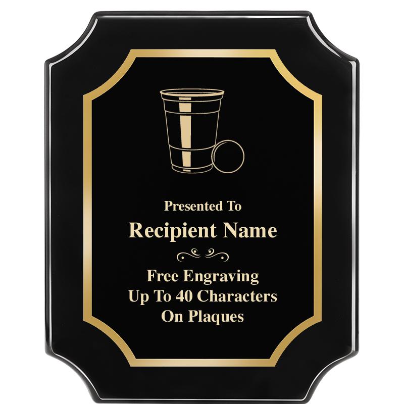 8"X10" SCALLOPED EBONY PLAQUE