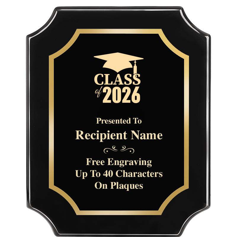 8"X10" SCALLOPED EBONY PLAQUE